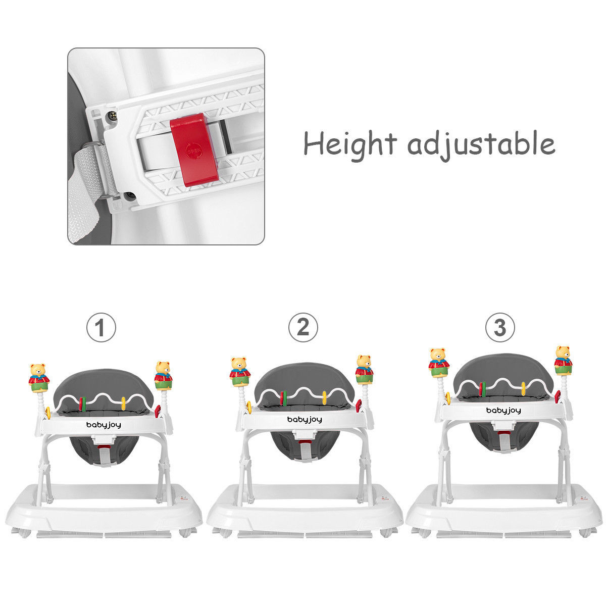 Giantex Baby Walker Adjustable Height Toy Wheels Folding Portable 3 Colors