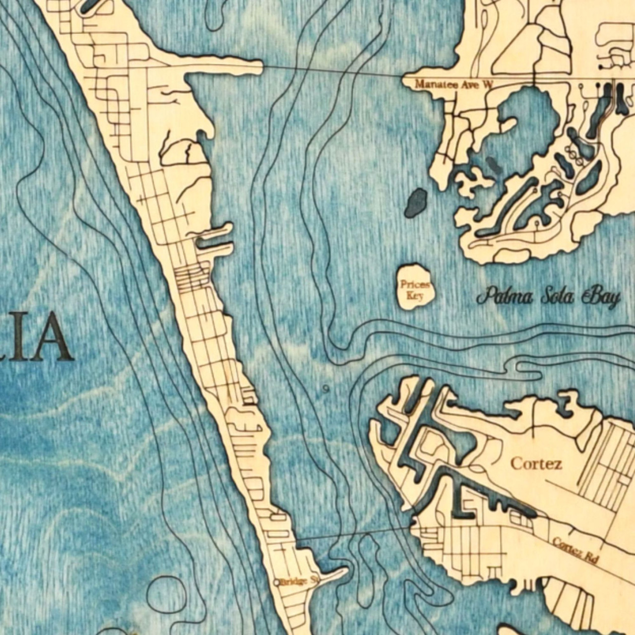 Blue & Brown Sea & Soul Anna Maria Island Nautical Chart Wall Art 16" x