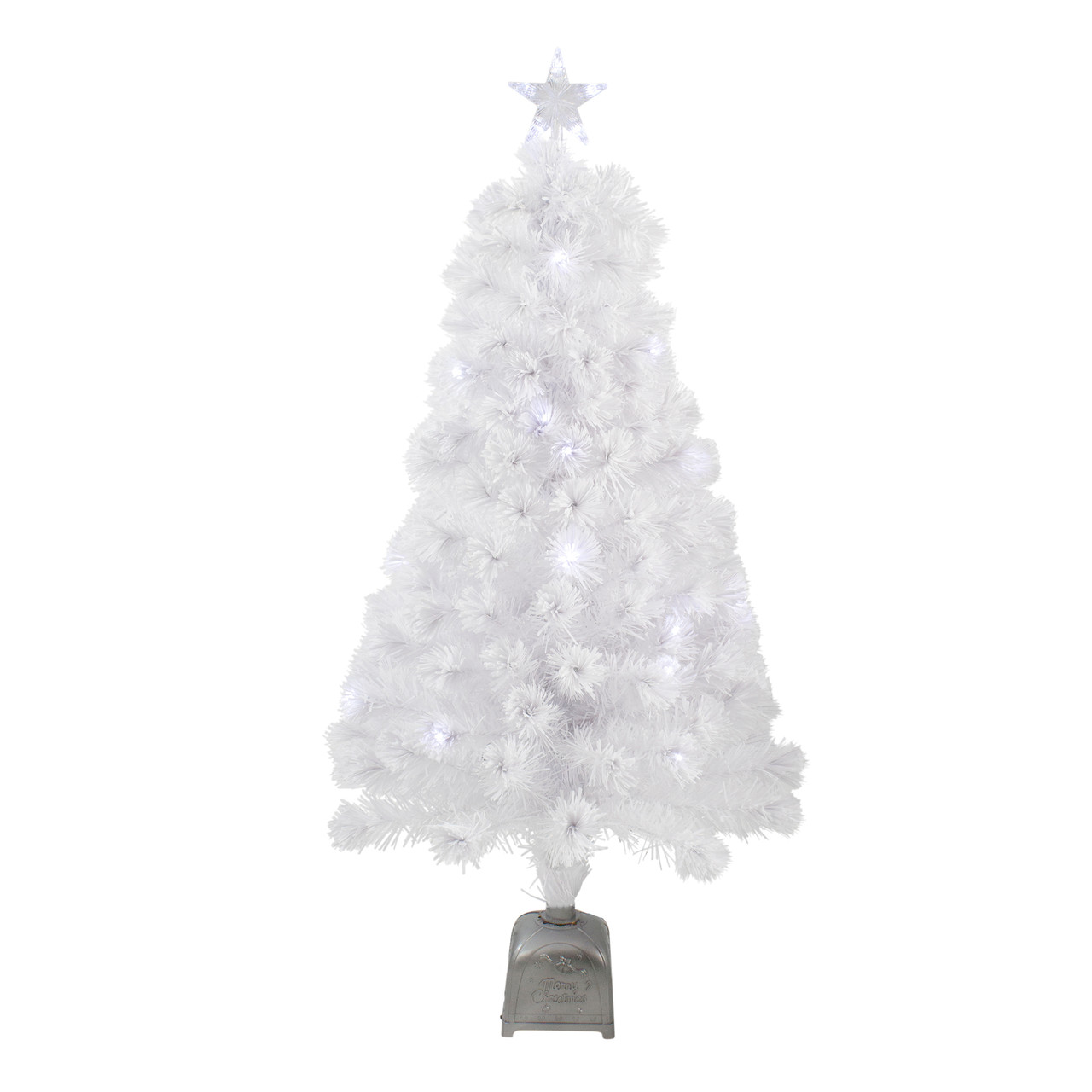 Silver Iridescent Tree with Multi-Colored Lights - 5 ft, 7.5 ft, and 9 ft.  Tall