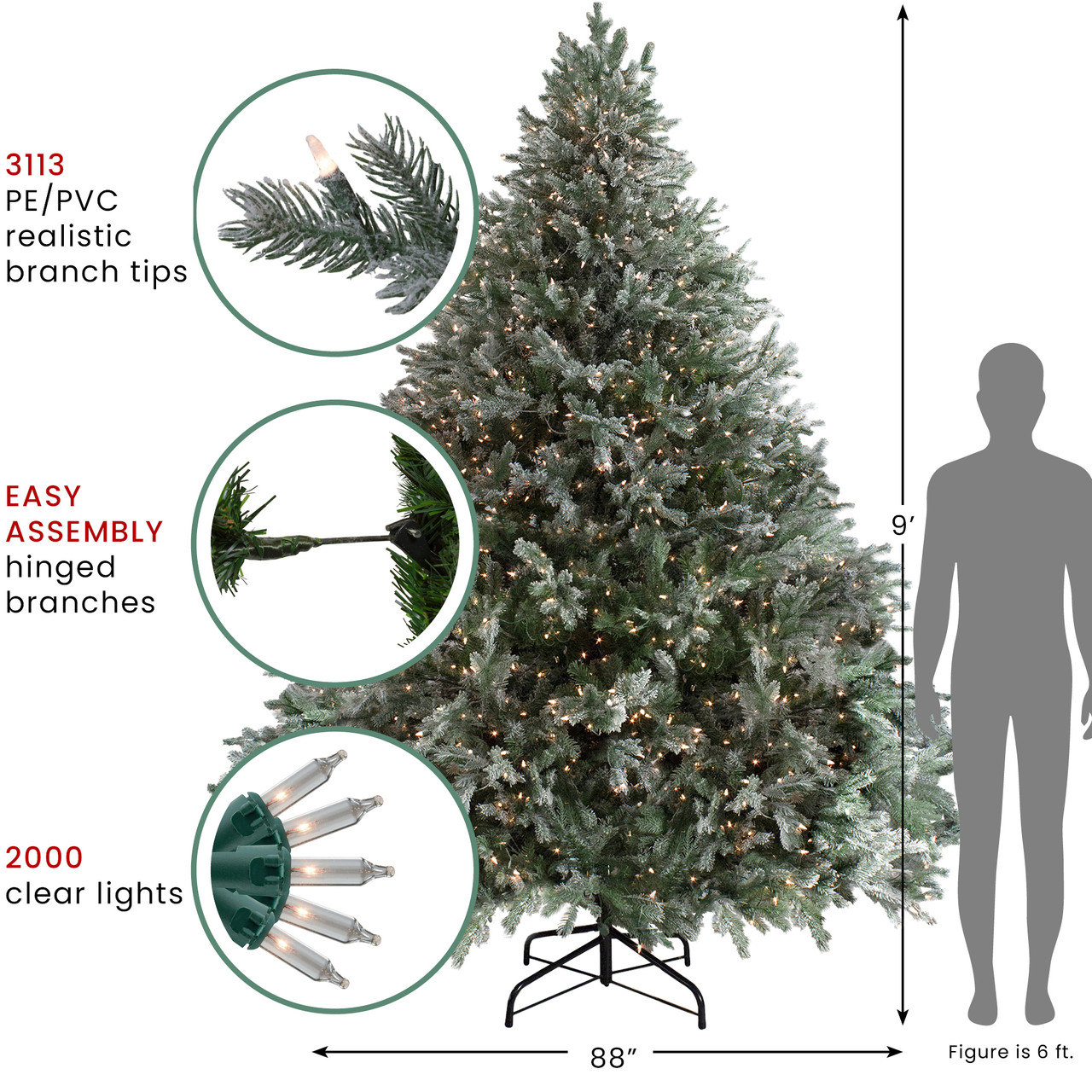 Real Touch™? Pre-Lit Full Flocked Jasper Balsam Fir Artificial ...