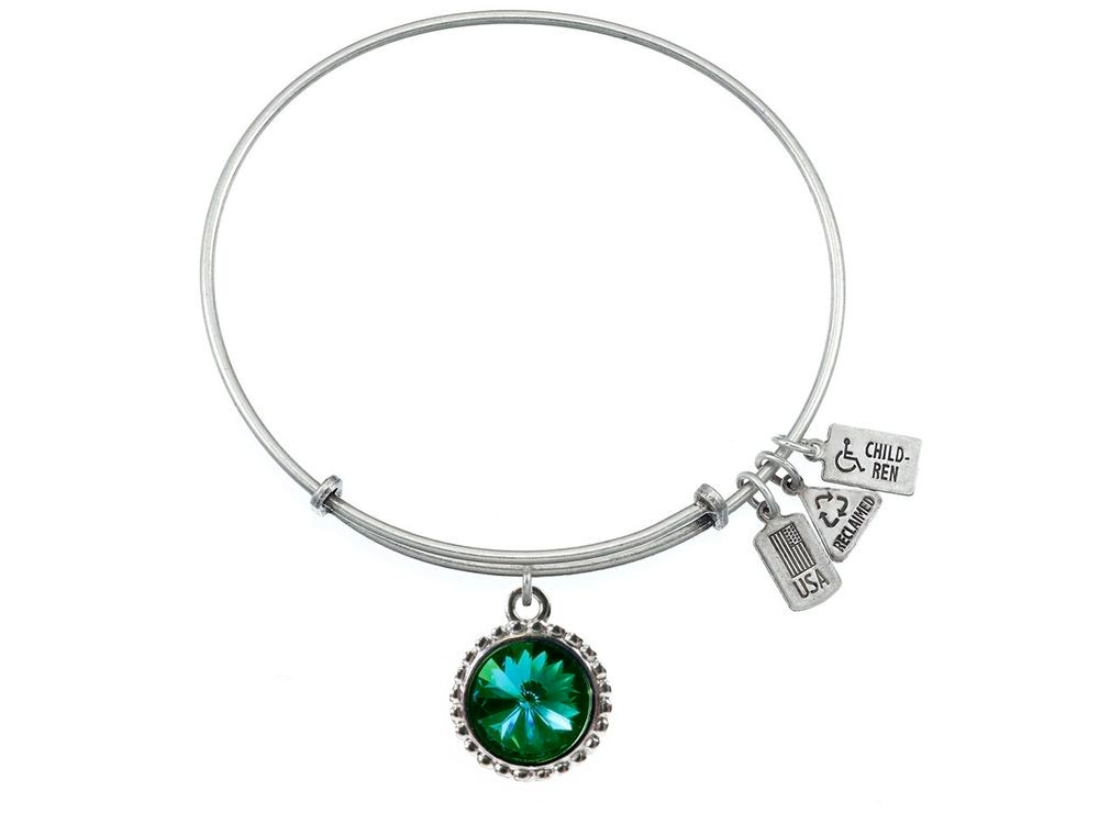 Wind and Fire Expandable Bangle May Birth Month in Brass