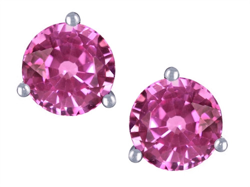 Star K Round 6mm Created Pink Sapphire Three prong Martini Screw
