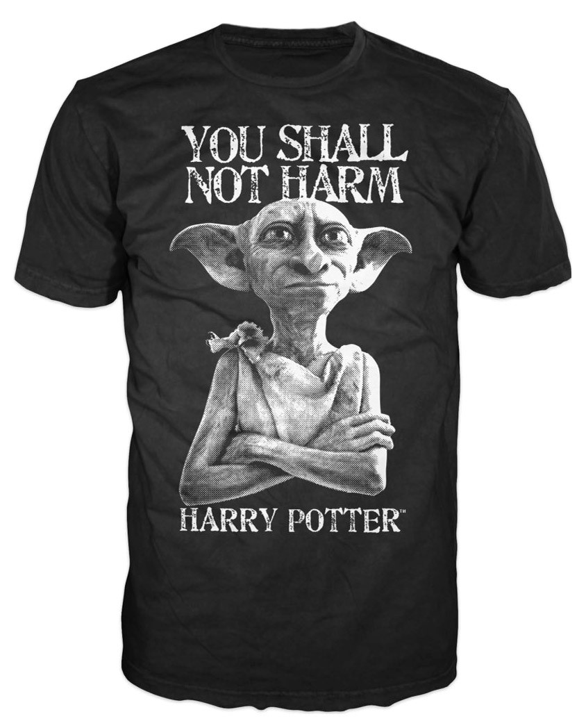 Harry Potter Dobby Shall Not Harm Mens Black T-shirt (XX-Large)