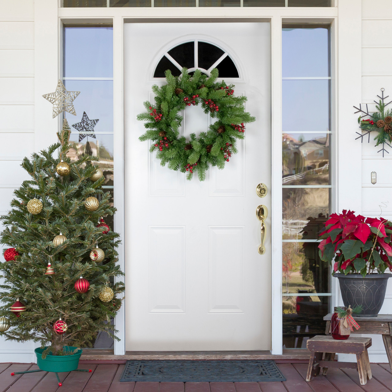 Northlight Frosted Pine Cones and Berries Artificial Christmas Wreath - 18-Inch, Unlit, Brown