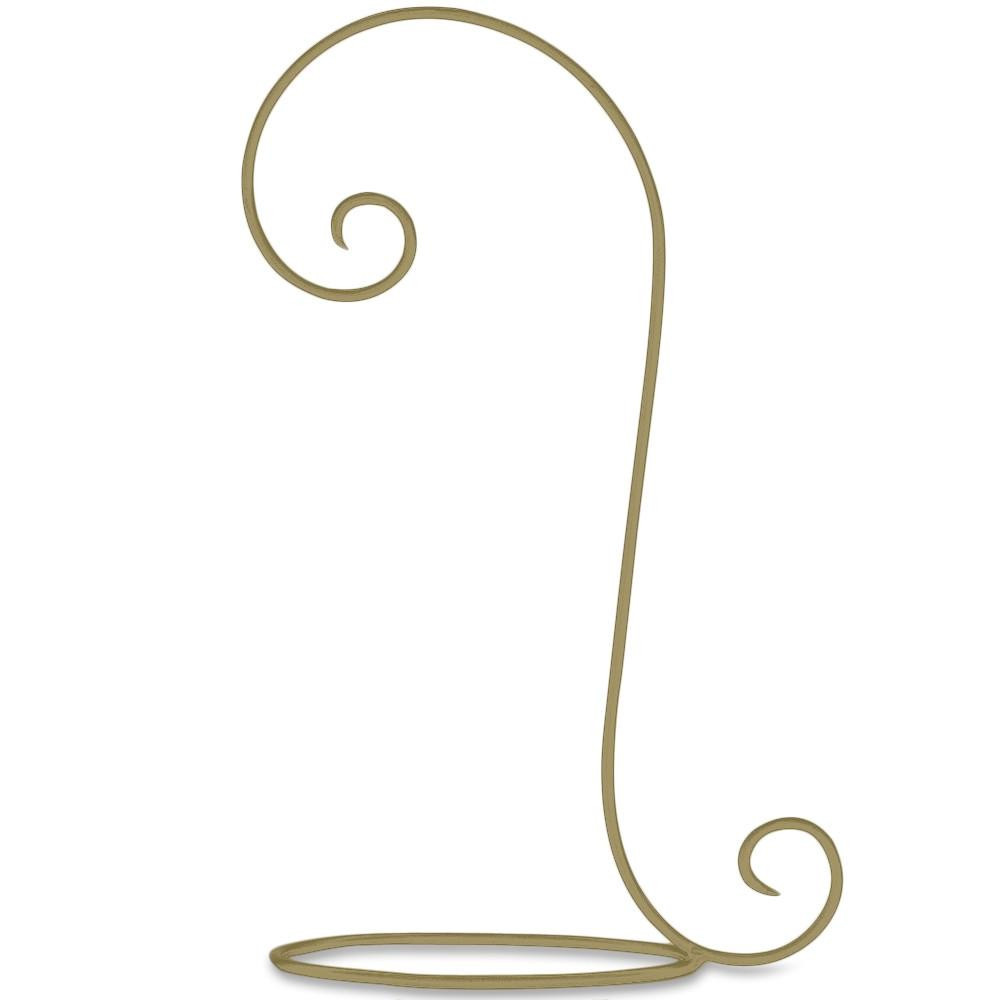 Curved Golden Wrought Iron Ornament Stand 18 Inches
