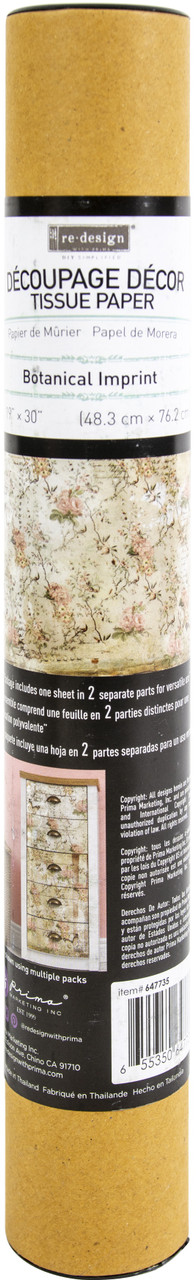 Redesign With Prima Botanical Imprint Decoupage Decor Tissue