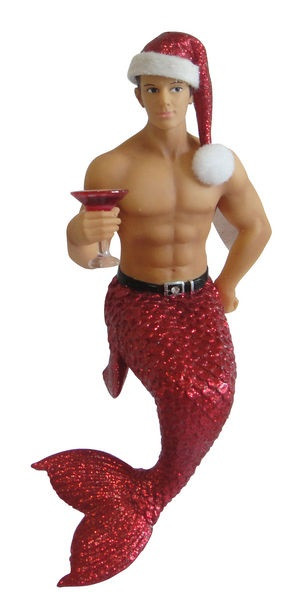 December Diamonds Ornamento Di Natale Merman Con Coda Splendente – Key West, 18 Cm (Gay Pride)