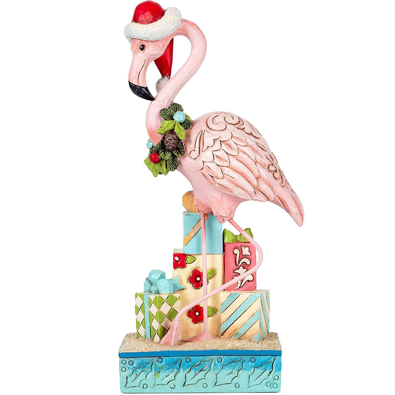 Jim Shore Heartwood Creek Christmas Flamingo Figurine 6008934