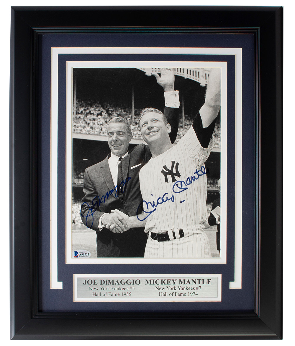 Joe DiMaggio Mickey Mantle サイン入りフォト【額装】 Joe DiMaggio Mickey Mantle New York Yankees Signed Framed 8x10