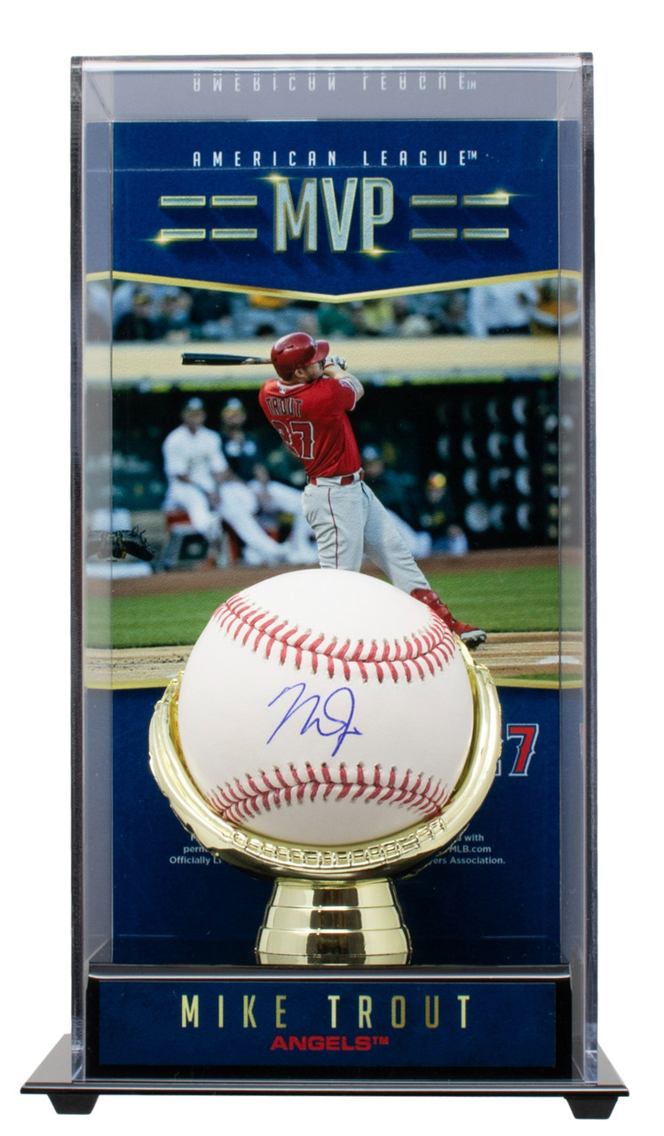 Mike Trout Autographed Gold MLB Baseball. MLB Authentication.