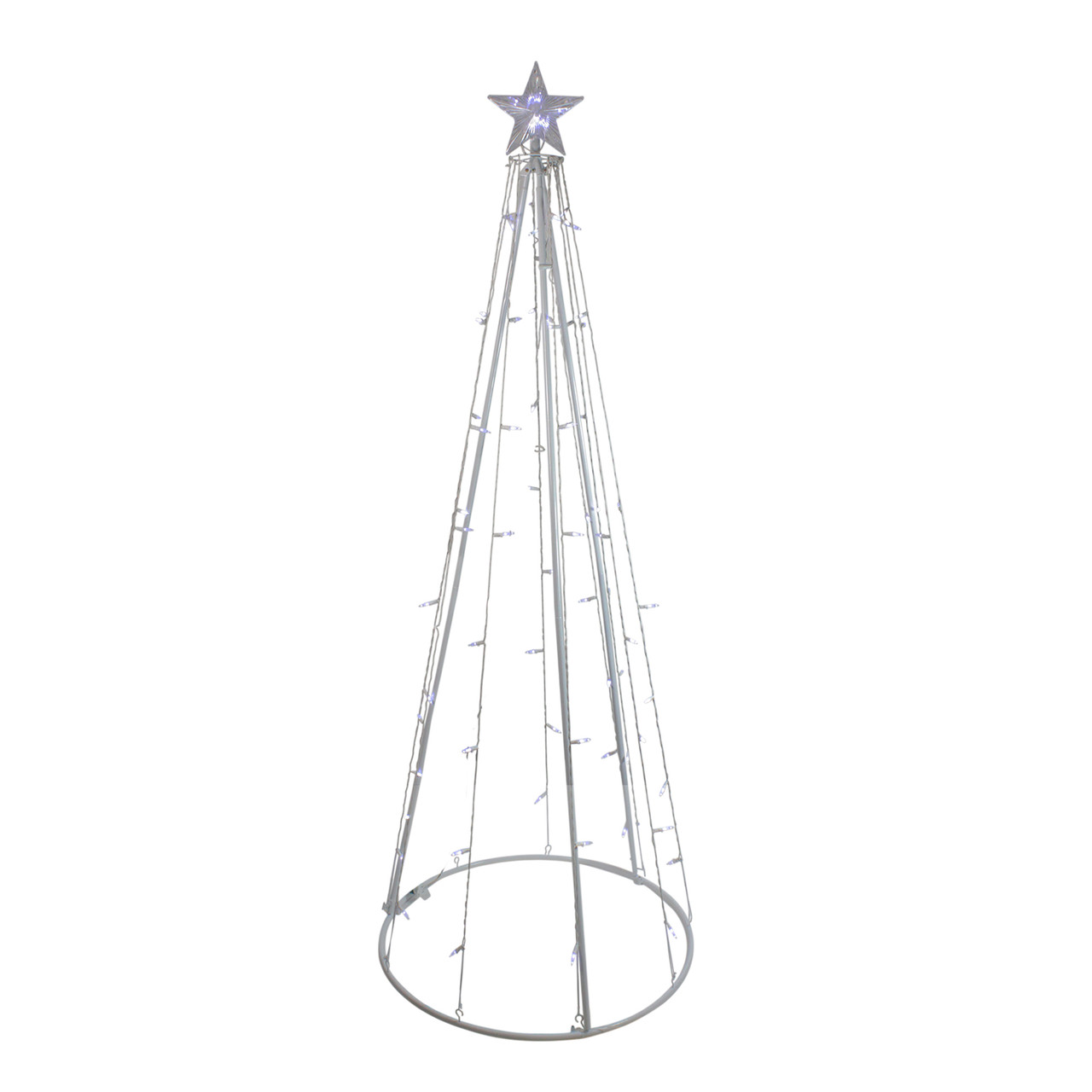 6' White LED Lighted Outdoor Christmas Cone Tree Yard Art Decor | Christmas