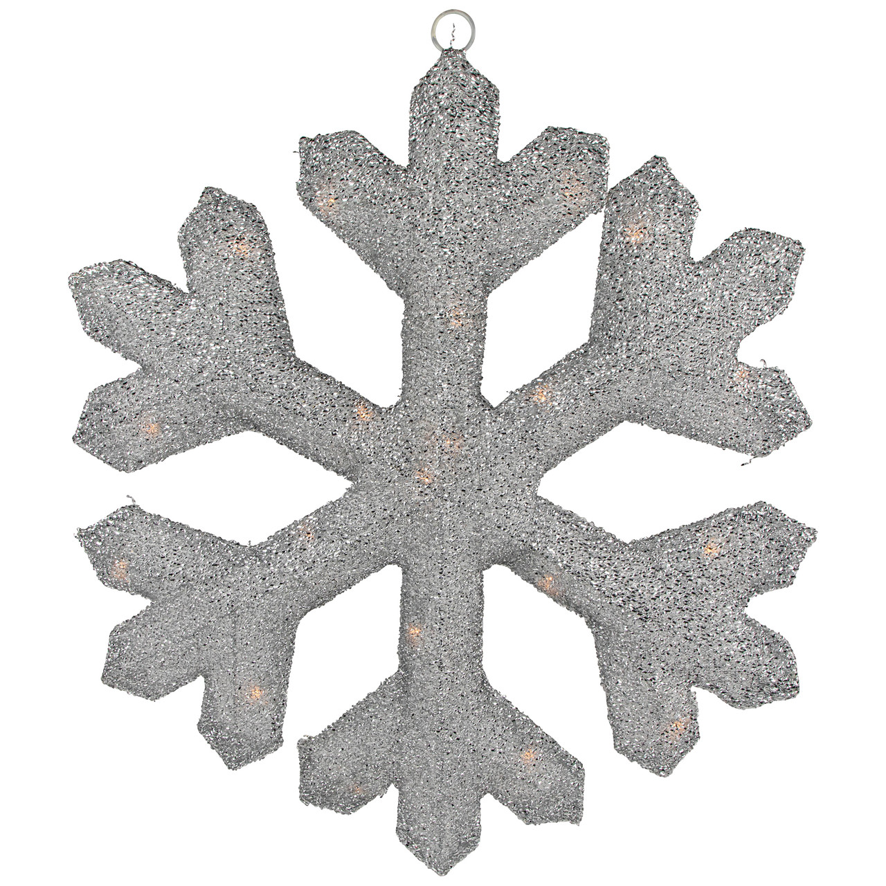 Red & Silver Glitter Snowflake Mini Ornaments, 8-Pack