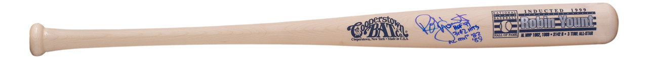 Robin Yount Baseball HOF Stats Bat - Cooperstown Bat Company