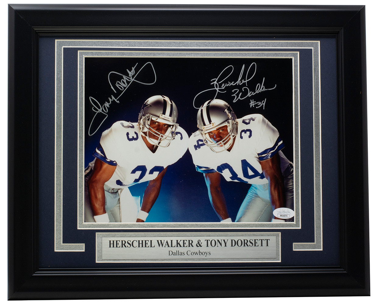Herschel Walker Tony Dorsett Dual Signed Framed Dallas Cowboys