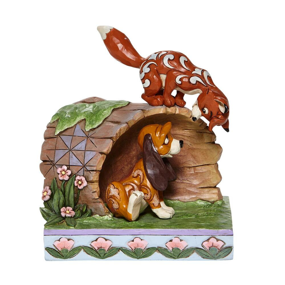 Jim Shore Disney Traditions Fox and the Hound on Log Figurine 6008077