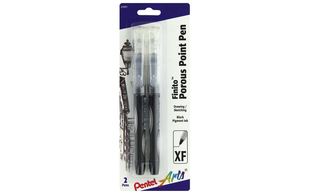 Pentel Finito 3 pk 5.75'' X tra Fine Porous Point Pens Red, Black & Blue