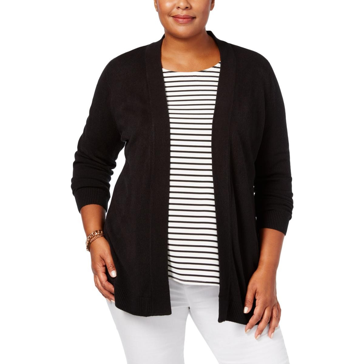 Black Cardigan Plus Size Long Line Cardigan Sztori Women Plus Size