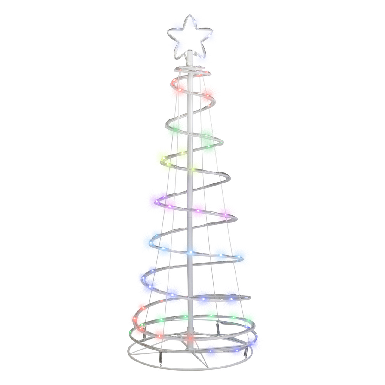 4' LED Color Changing Multiple Function Outdoor Spiral Christmas Tree ...