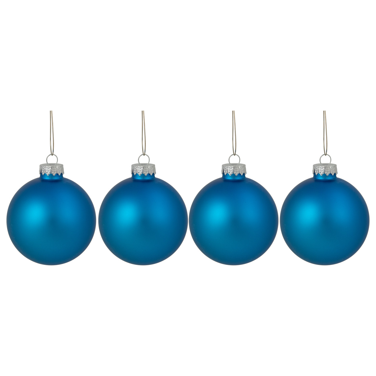 Northlight 8ct Matte Silver Glass Ball Christmas Ornaments 3.25 (82mm)