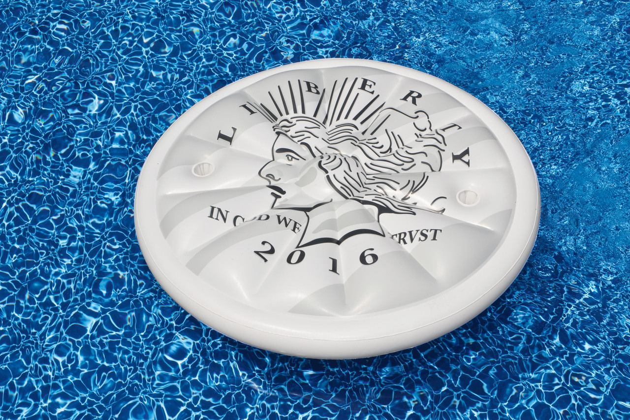 White Inflatable Pool Float Raft Inflatable White & Black Swimming Pool Floating Raft, 60-Inch | Christmas