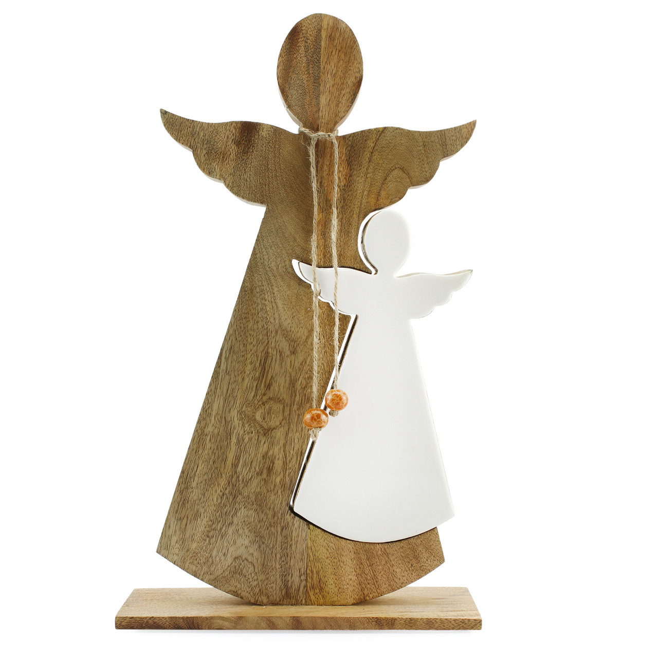 Wood Enamel Nesting Angel Statue