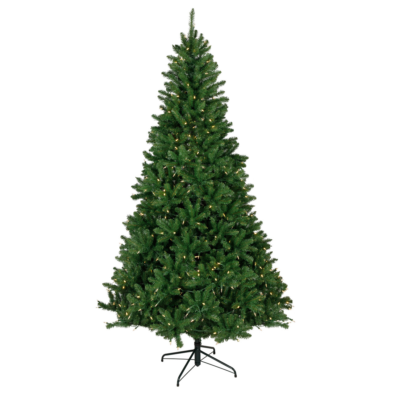 Angeles Home 8 ft. White Pre-Lit Hinged Artificial Christmas Tree with Remote Control Lights