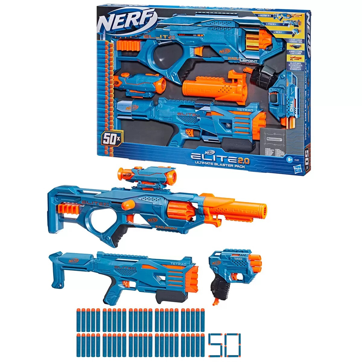 Nerf Elite Ultimate Blaster 3 Pack with 50 Darts