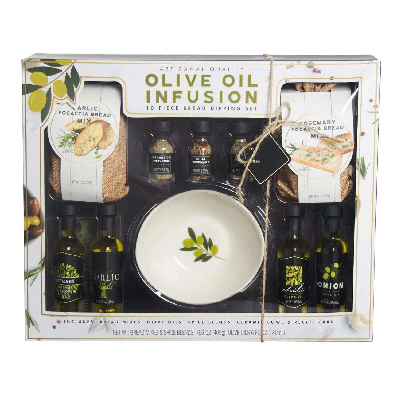 Olive Oil Infusion Bread Dipping 10 Piece Gift Set, 16.6 Ounce