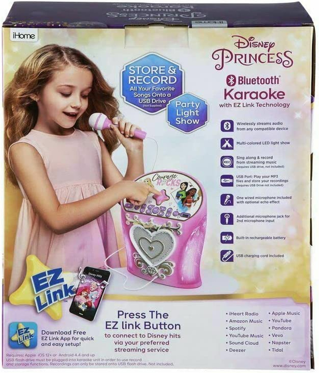 Disney Princess Bluetooth Karaoke Machine with EZ Link Technology