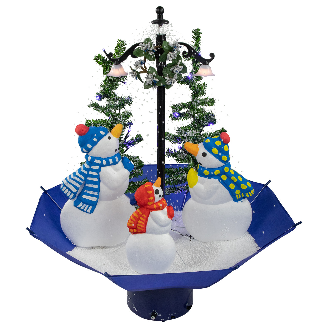 Holiday Premium Indoor/Outdoor Christmas Lantern w/ Snowman Family & Lights  