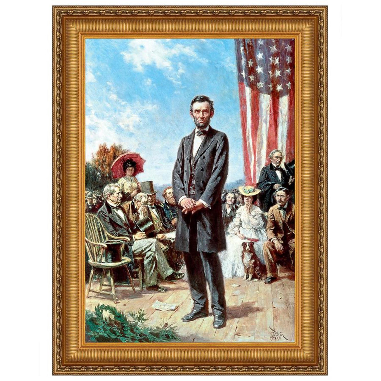 Design Toscano The Gettysburg Address of 1863 Canvas Replica Painting - Thumbnail 4