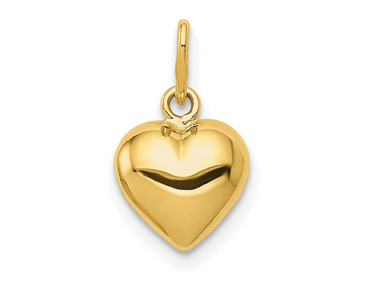 FJC Finejewelers 14 kt Yellow Gold Polished 3-D Puffed Heart Charm