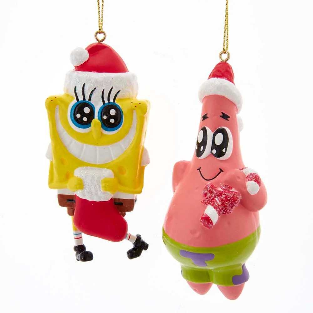Pack of 24 Yellow Pink SpongeBob Patrick Wearing Santa Hats