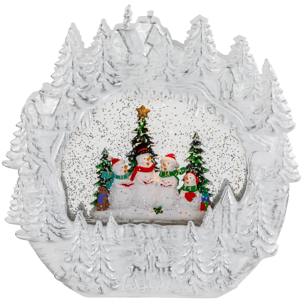 7.5 LED Lighted Color Changing Snowman Christmas Snow Globe - White - Plastic