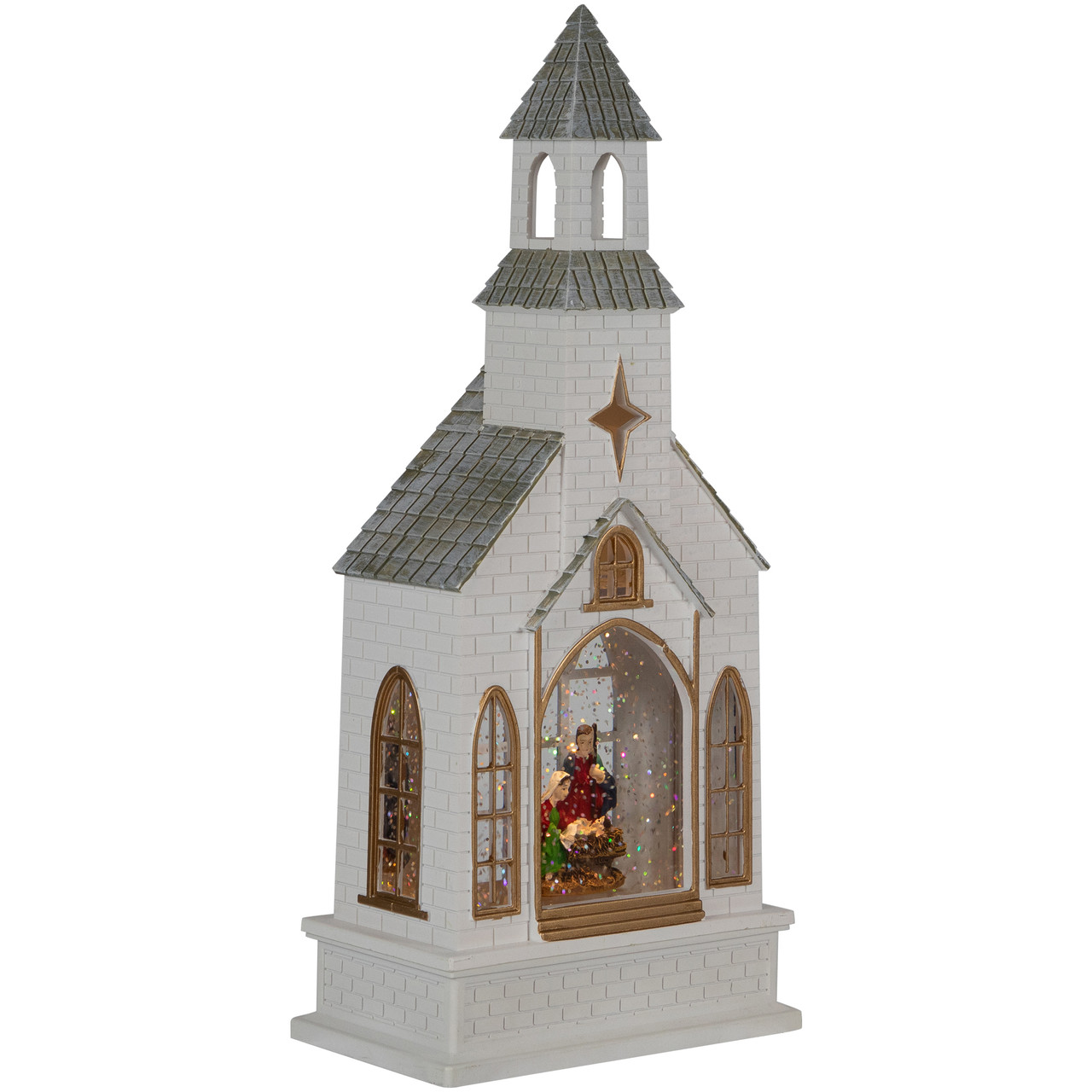 LED Lighted Holy Family Church Scene Christmas Snow Globe - 12" | Christmas