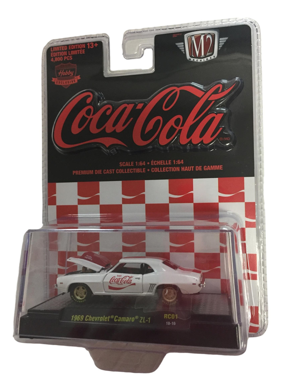M2 Machines Coca-Cola Release RC01 1969 Chevrolet Camaro ZL-1 White