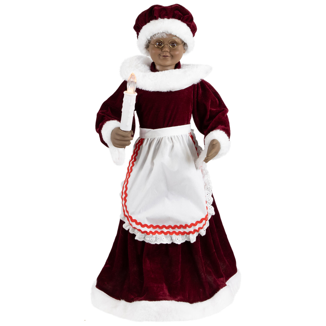 African American Animated Mrs. Claus with Lighted Candle & Music ...