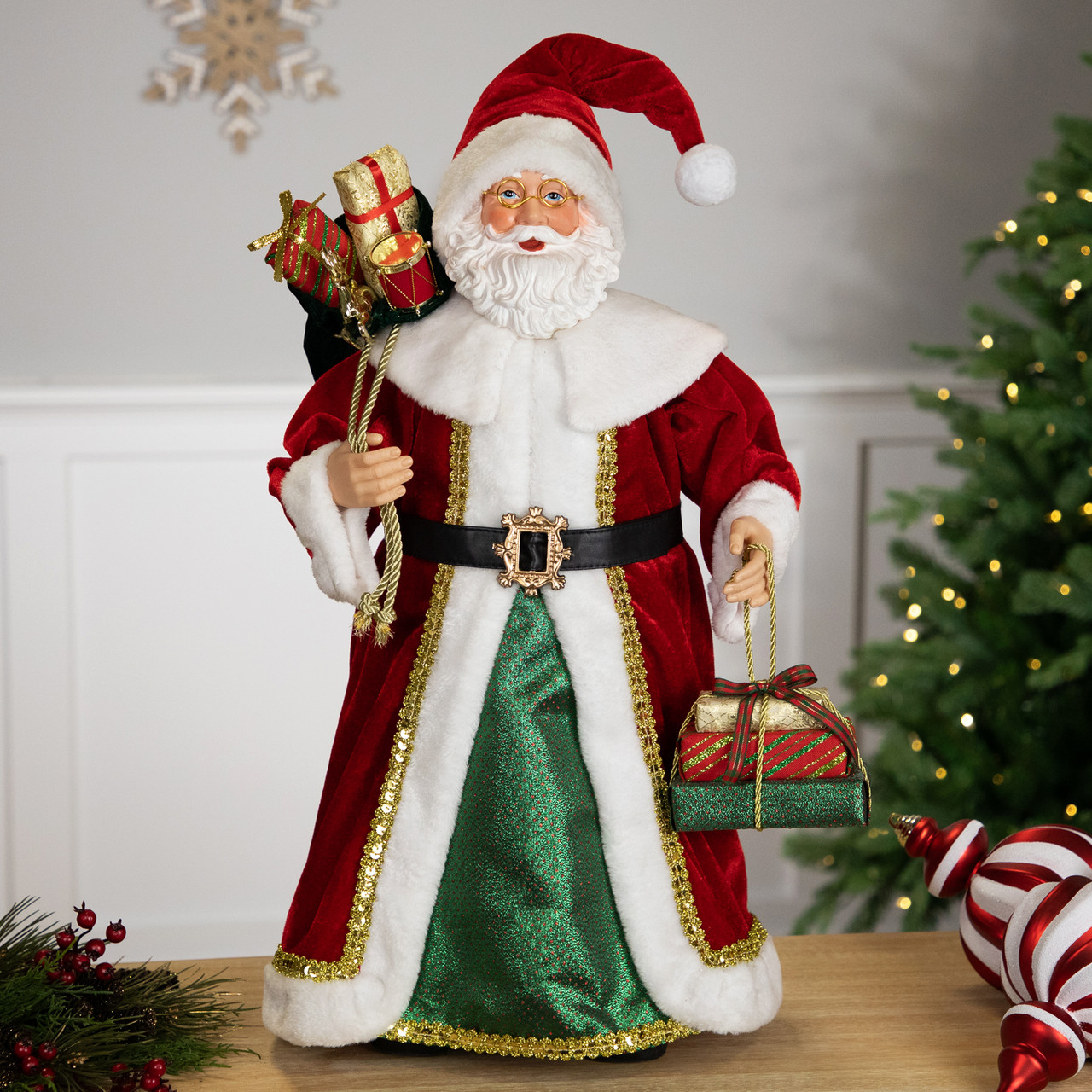Nordic Style Santa Claus with Gifts Christmas Figure - 24