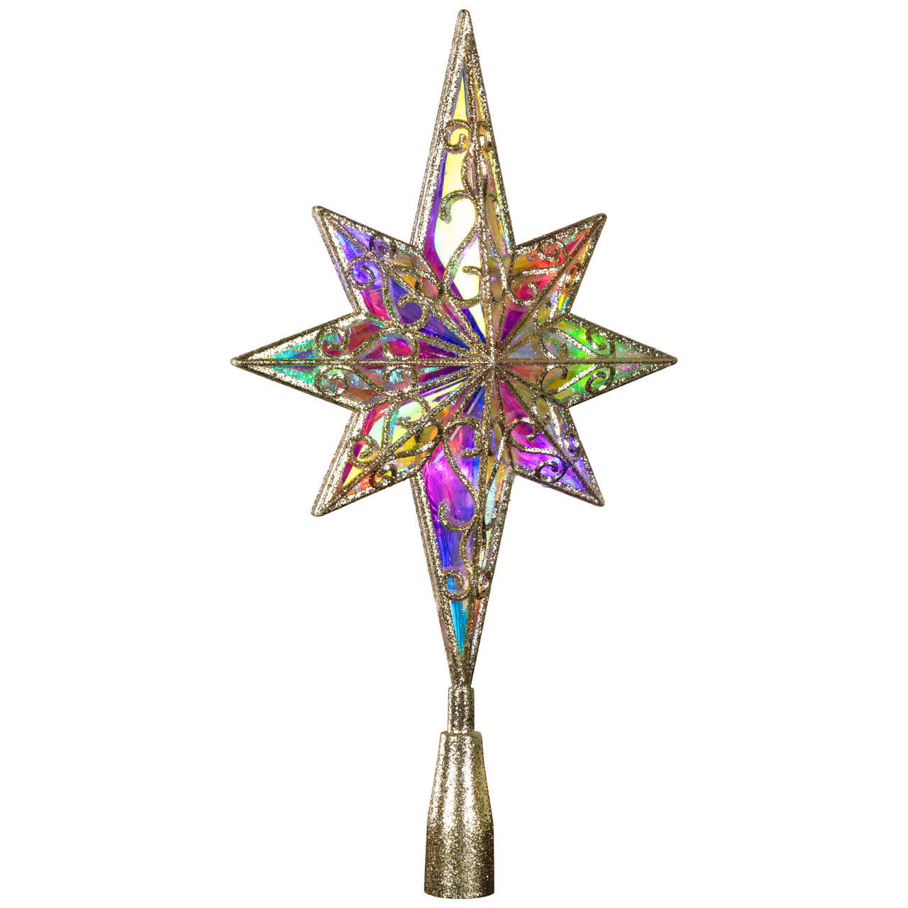 LED Star of Bethlehem Christmas Tree Topper - 14.5" - Champagne Gold ...