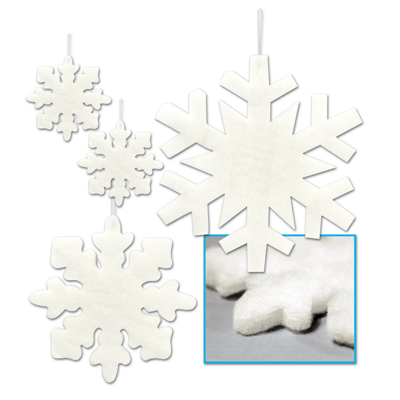 Beistle Mini Snowflake Christmas Cutouts-10 Pcs, 5, White