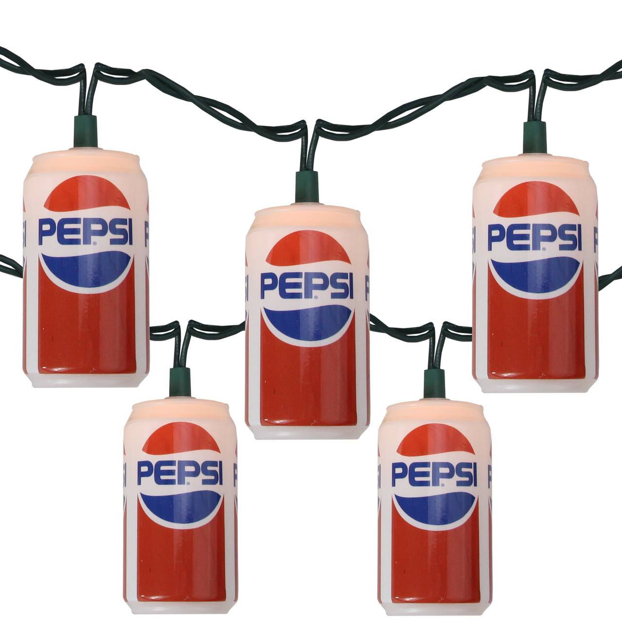 10-Count Clear Classic Pepsi Can Novelty Christmas Light Set, 8.5