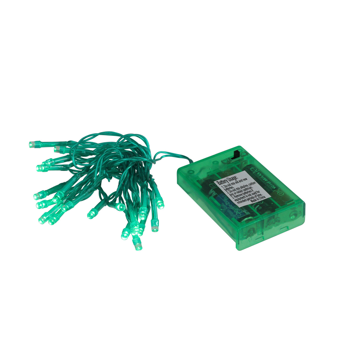 20ct Battery Operated Teal Green LED Wide Angle Christmas Lights