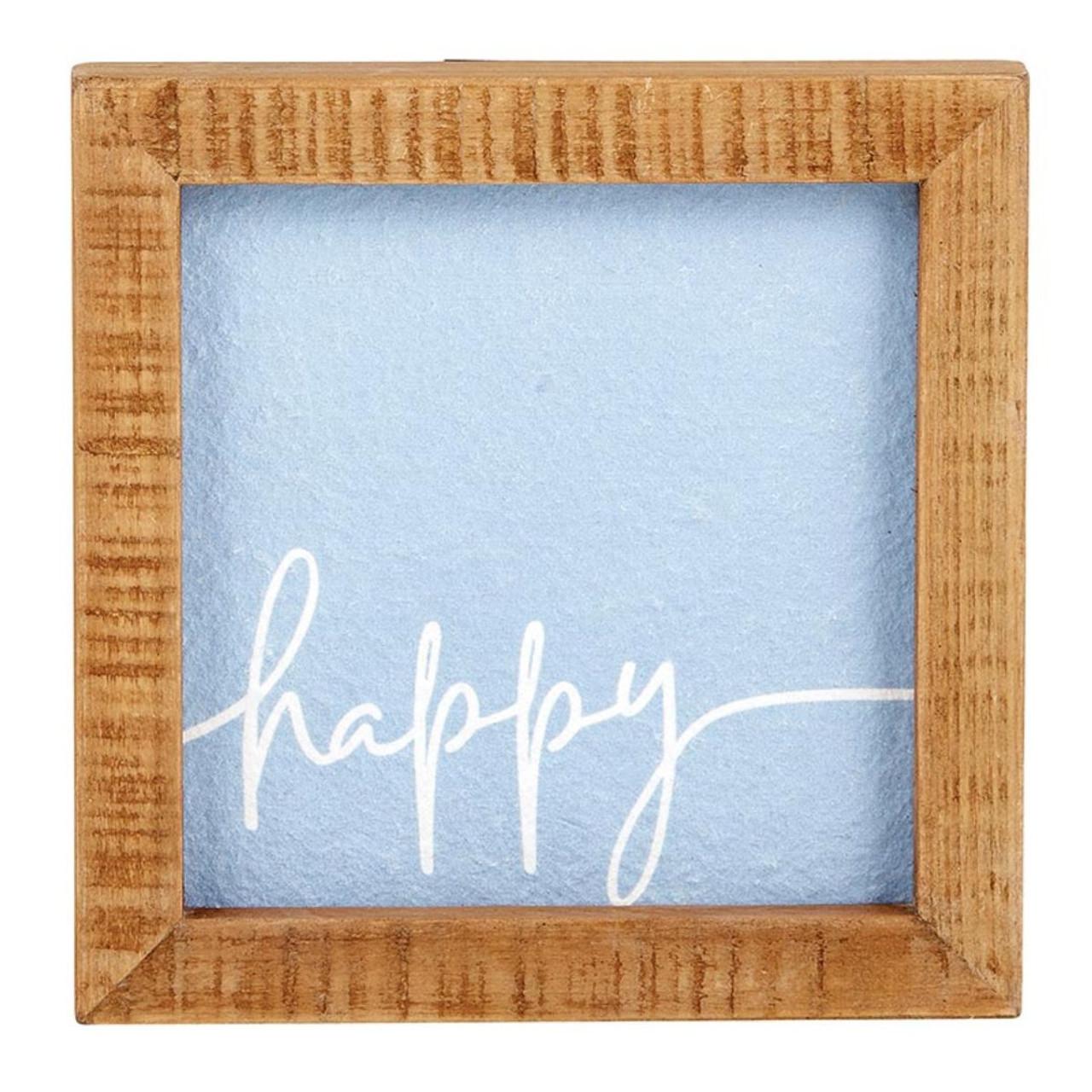 5" Blue 3D Contemporary Decorative Tabletop Frame with Happy Design Christmas