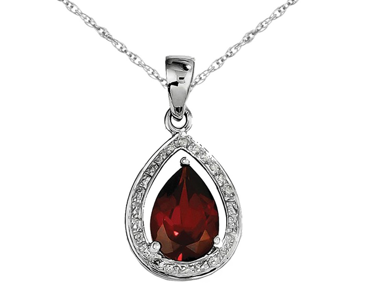 ネックレス・ペンダント EOU STUDIO Garnet Crown Necklace 1.90 Carat (ctw) Garnet Drop Pendant Necklace in Sterling