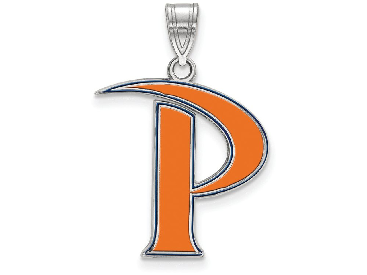 Sterling Silver LogoArt University of Louisville Enameled Football Pendant