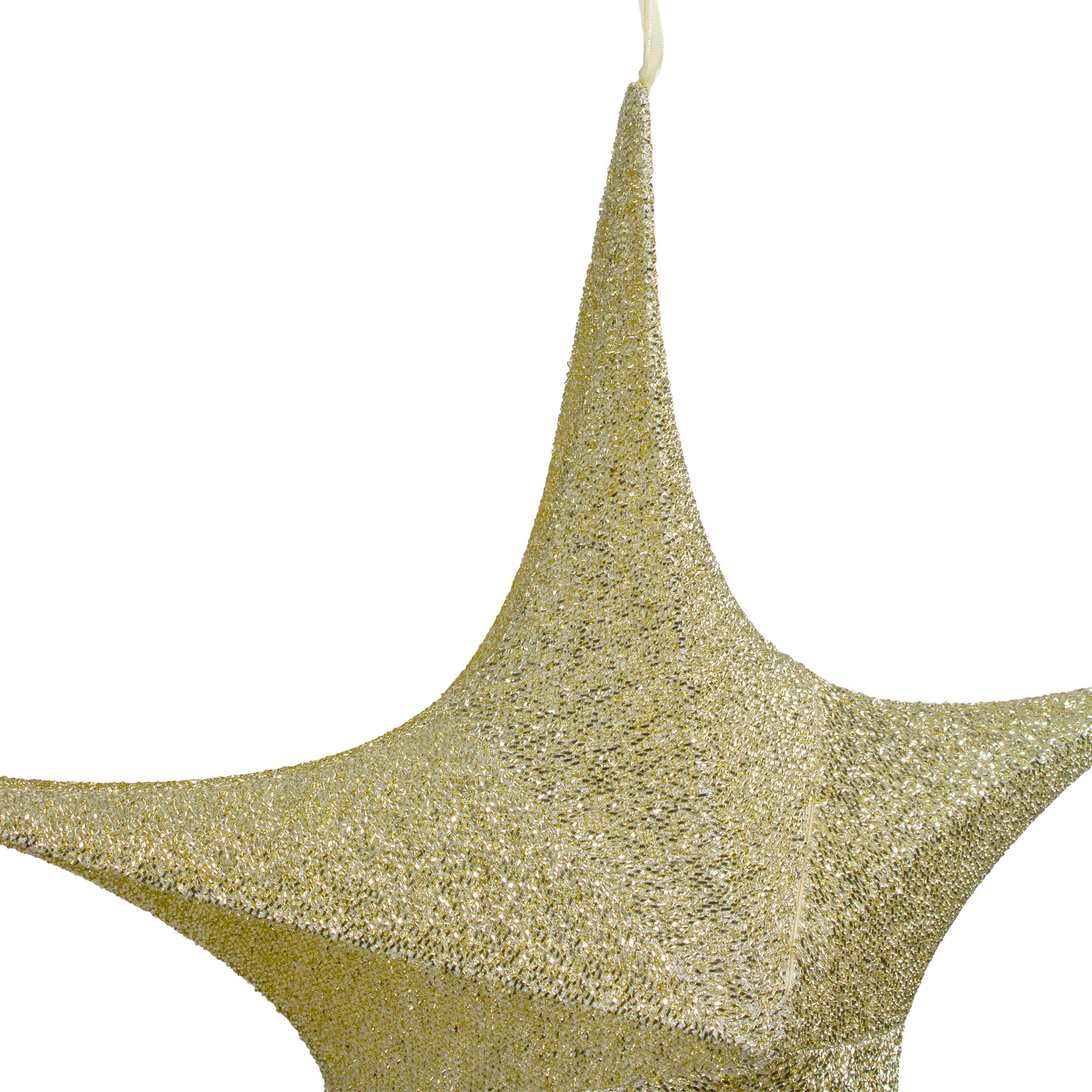 30" Gold Tinsel Foldable Christmas Star Outdoor Decoration Christmas