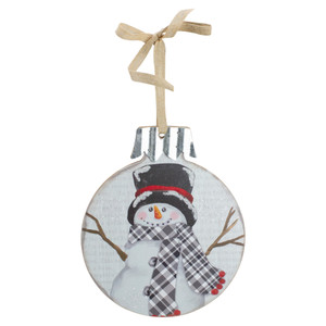 9.5" Black and Red Smiling Snowman Christmas Wall Decor