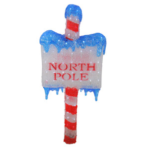 33" LED Lighted Commercial Grade Acrylic "North Pole" Christmas Sign Display Decoration