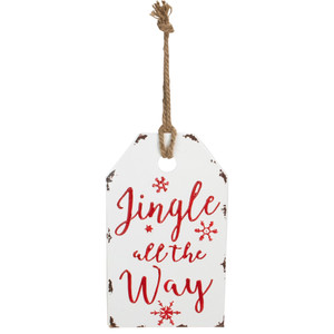 "Jingle All The Way" Metal Christmas Wall Sign - 12"