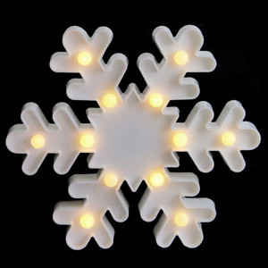 LED Lighted Snowflake Christmas Marquee Sign - 9.5"  - White